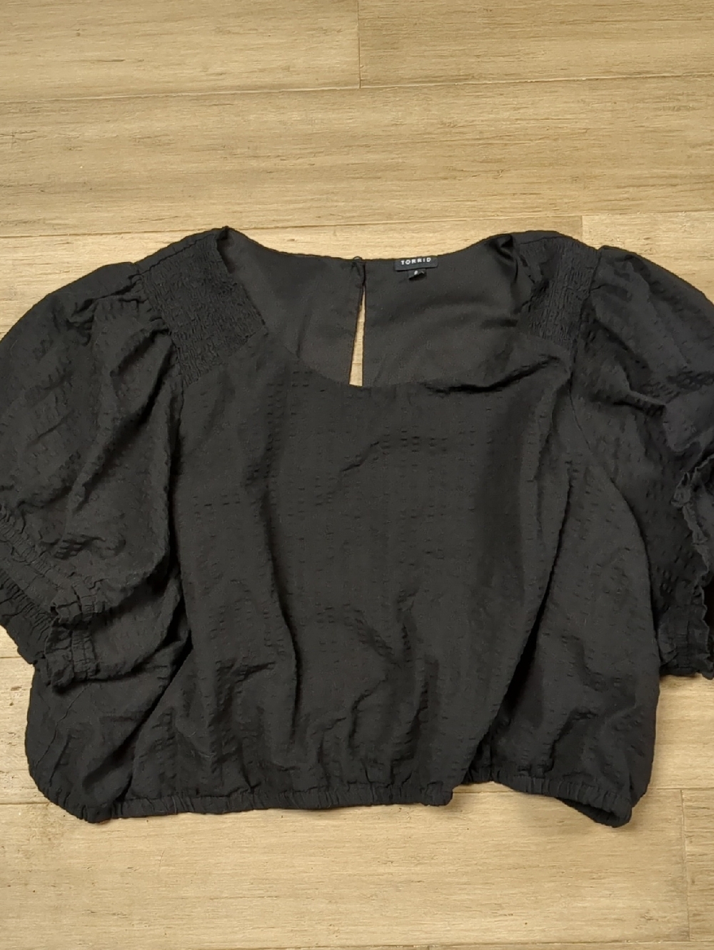Torrid Black Cropped Blouse, 6
